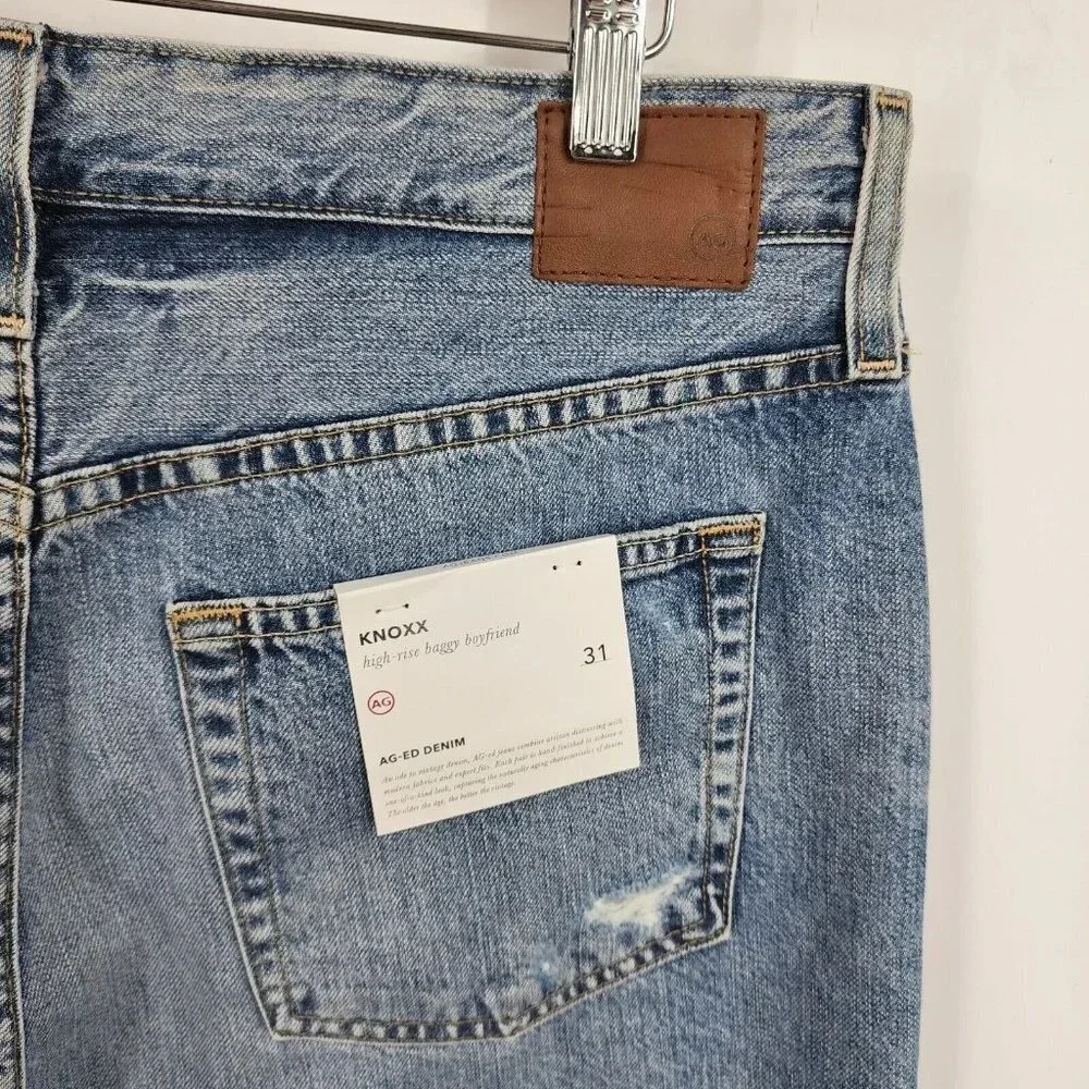 AG Adriano Goldschmied Women's Knoxx High Rise Baggy‎ Boyfriend Size 31 NWT $235
